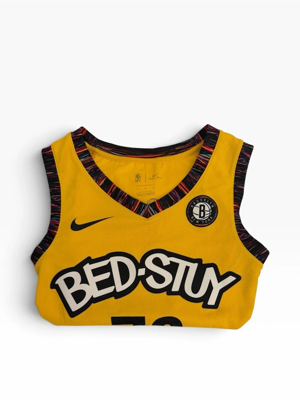 Nike Brooklyn Nets 'Bed-Stuy' Yellow Basketball Jersey - #72
